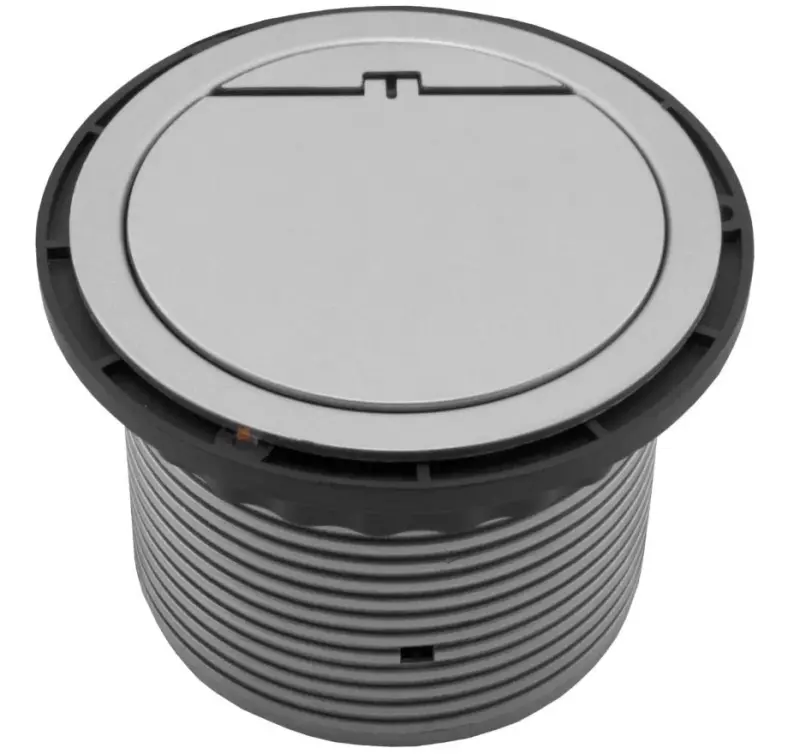 Indux Cover Presa da cucina argentata a scomparsa con messa a terra per il piano di lavoro con 2 porte USB 1208957397