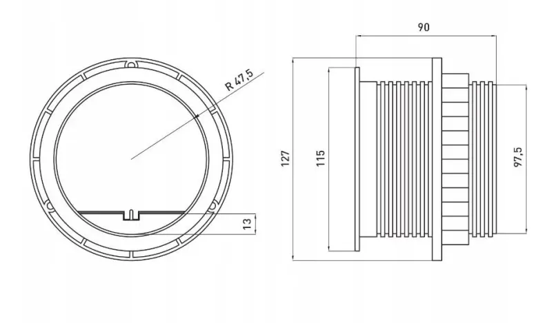 Presacavo Indux da incasso con messa a terra, presa da cucina argento nel piano di lavoro con 2 connessioni USB 1208957399