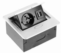 Indux Flip Small presa da cucina da incasso nel piano di lavoro o nel pensile, bianco opaco con 2 caricatori USB 1208957426