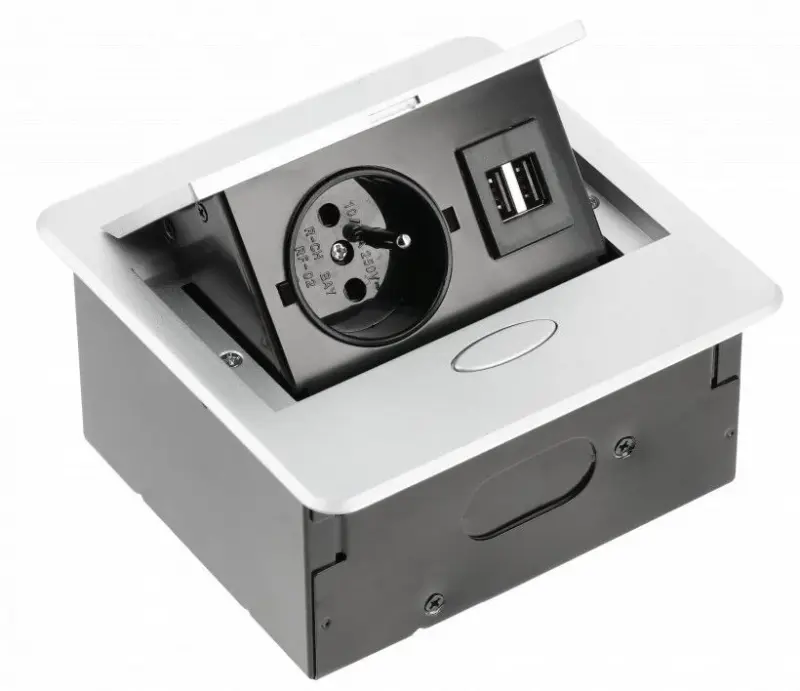 Indux Flip Small presa da cucina da incasso nel piano di lavoro o nel pensile, bianco opaco con 2 caricatori USB 1208957426