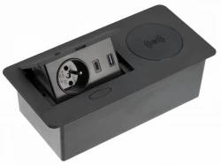 Presastoppa Indux Flip per cucina integrata nel piano di lavoro in nero opaco con wireless e 2 caricatori USB 1208957428