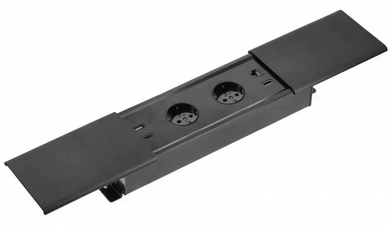 Indux Slide max presa da incasso per cucina nel piano di lavoro con USB-A, HDMI, RJ45 e USB-C colore nero opaco 1208957430