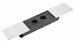 Indux Slide max presa da cucina incorporata con messa a terra in piano di lavoro con USB-A, HDMI, RJ45 e USB-C colore bianco opaco 1208957440