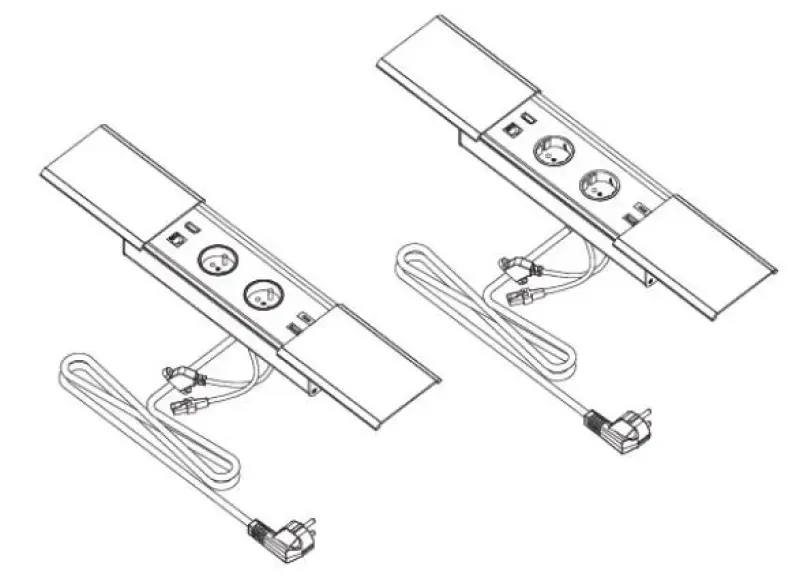 Indux Slide max presa da cucina incorporata con messa a terra in piano di lavoro con USB-A, HDMI, RJ45 e USB-C colore bianco opaco 1208957440