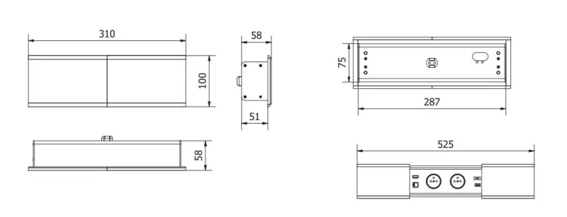 Indux Slide max presa da cucina incorporata con messa a terra in piano di lavoro con USB-A, HDMI, RJ45 e USB-C colore bianco opaco 1208957440
