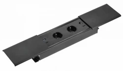 Presina da incasso Indux Slide max per cucina con presa di terra incorporata nel piano di lavoro con USB-A, HDMI, RJ45 e USB-C, colore nero opaco 1208957441