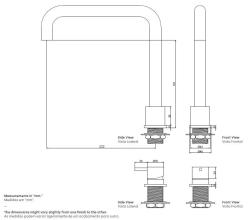 Waterevolution Flow miscelatore da cucina a 2 fori gun metal PVD T151HGME
