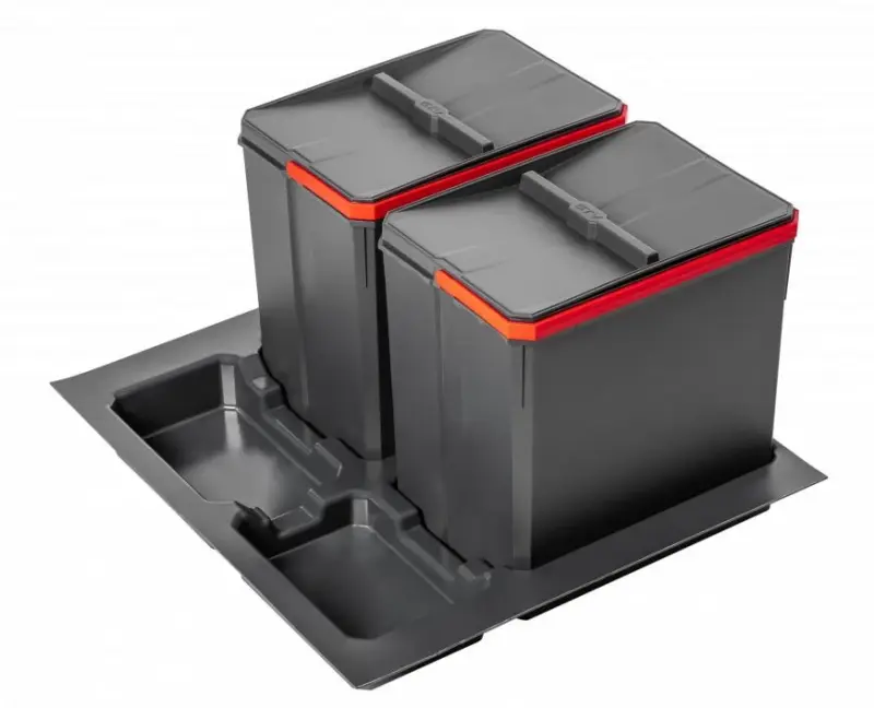 Garbi Basket B-60-2 Sistena di raccolta differenziata per cassetti da 60 cm con supporto e 2 contenitori 1208957474