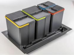 Garbi Basket B-80-4 Sistema di raccolta differenziata dei rifiuti per cassetti da 80 cm con supporto e 4 contenitori 1208957477
