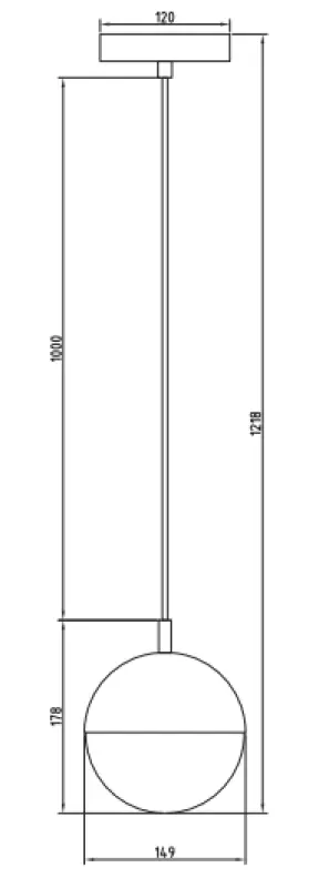 Lampada a sospensione Decor Abies in ottone dorato con paralume rotondo in metallo 3558