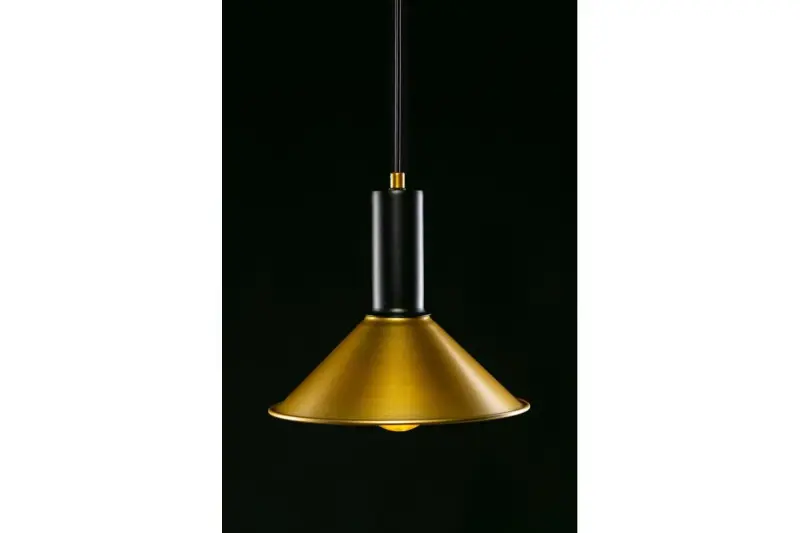 Decor Privé moderna lampada a sospensione cono in ottone dorato 7610