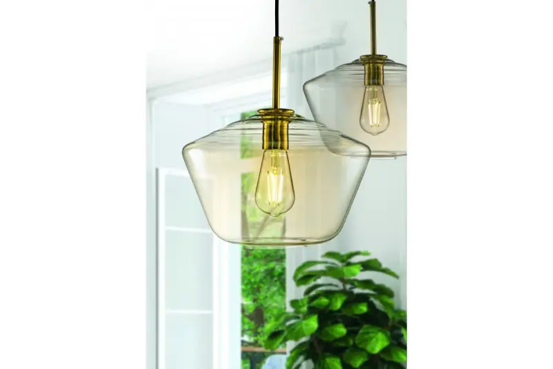 Decor Lime 339 mm lampadario sospeso moderno di colore ambra alto 7924.