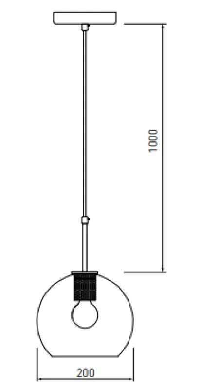 Lampada sospesa Decor Giglas a forma di sfera, vetro 8013.