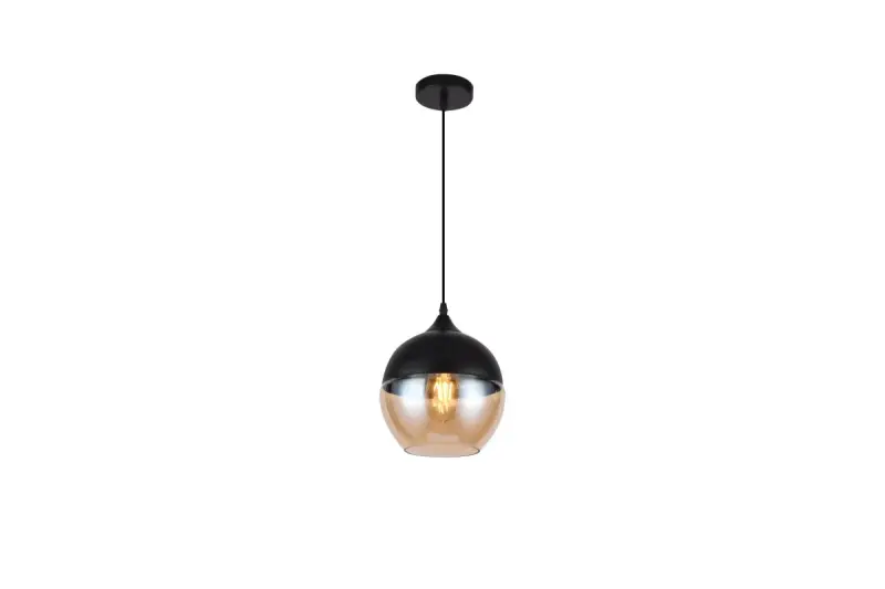 Decor Lender moderna lampada a sospensione in metallo e vetro larghezza 200 mm 8389.