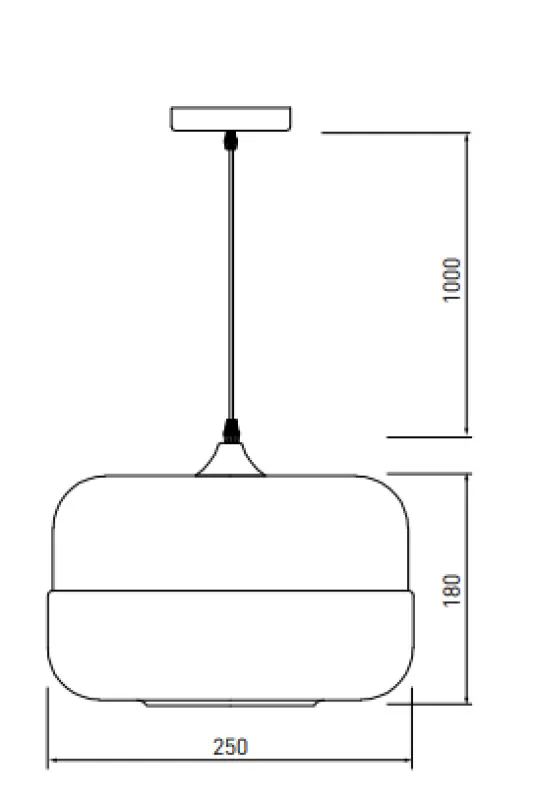 Lampada sospesa moderna Decor Lender in metallo e vetro larghezza 250 mm 8433.