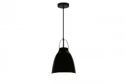 Decor Orient lampada a sospensione conica in metallo nero con interno bianco a contrasto 4475