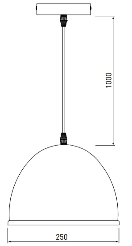 Lampada a sospensione in metallo grigio Decor Katilu 2041.