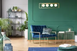 Lampada a sospensione Decor Avelin con telaio rettangolare dorato larghezza 80 cm 2287