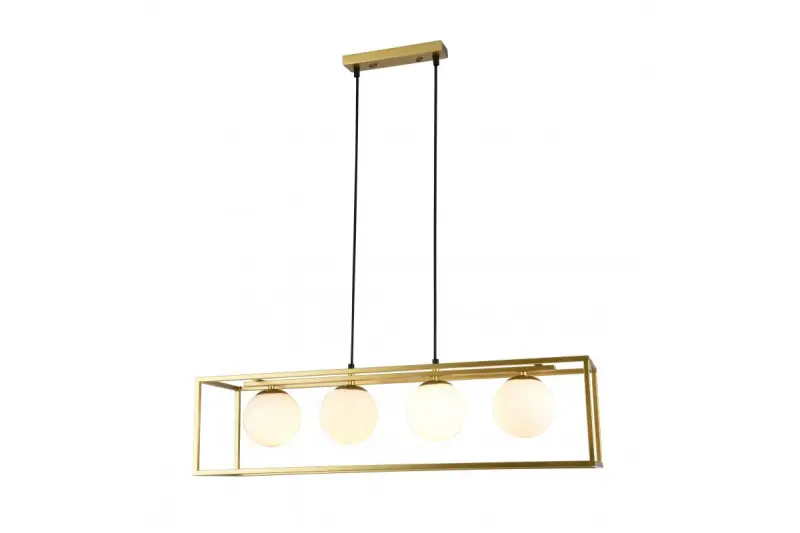 Lampada a sospensione Decor Avelin con telaio rettangolare dorato larghezza 80 cm 2287