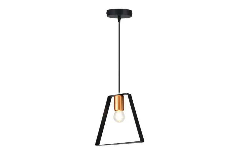 Lampada a sospensione Decor Oxalis con telaio in metallo nero a forma geometrica, diametro 22 cm 3161.