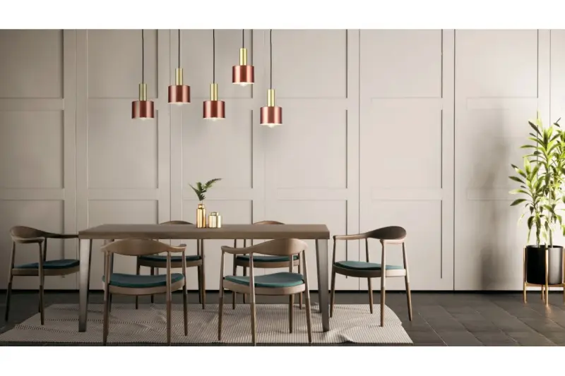 Lampada a sospensione Decor Selvia in rame con finitura in ottone, diametro 12 cm 3208.