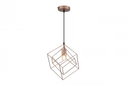 Lampadario sospeso geometrico Decor Rosa in oro rosa composto da 2 cubi in ottone 3376