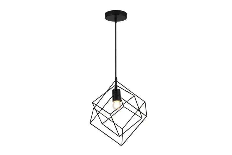 Lampadario sospeso Decor Rosa geometrico nero composto da 2 cubi neri 3437.