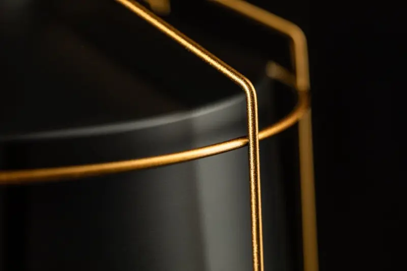 Lampadario a sospensione Decor Goa nero con cornice decorativa dorata 3512