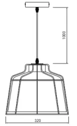 Lampada a sospensione Decor Goa verde con cornice decorativa dorata 3499
