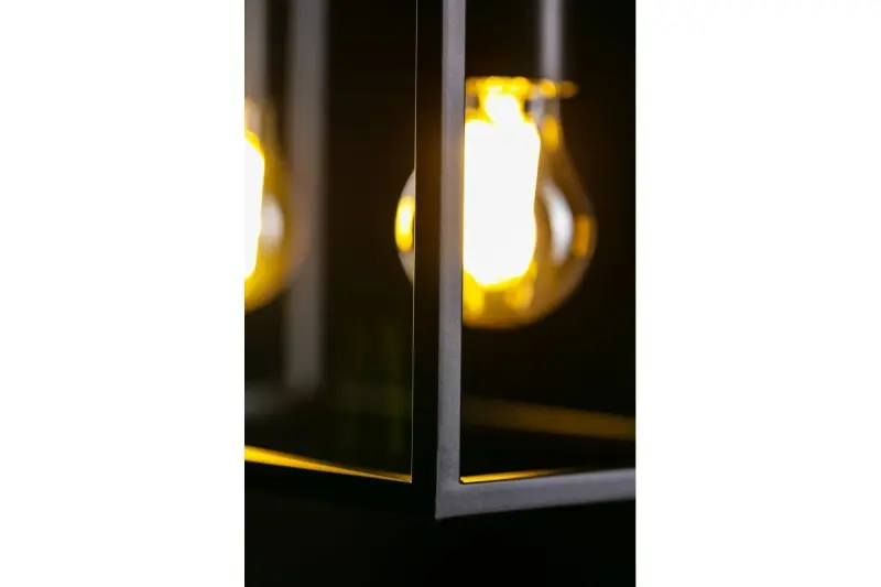 Decor Diu lampada a sospensione geometrica nera con 4 fonti di luce larghezza 60 cm 3635