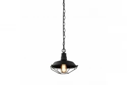Decorazione Lars lampada a sospensione nera con griglia industriale nera diametro 26 cm 2233