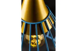 Decor Tess lampadario a sospensione conica in metallo blu 2578