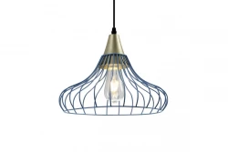 Decor Lotte lampada a sospensione vintage conica blu a filo 2660