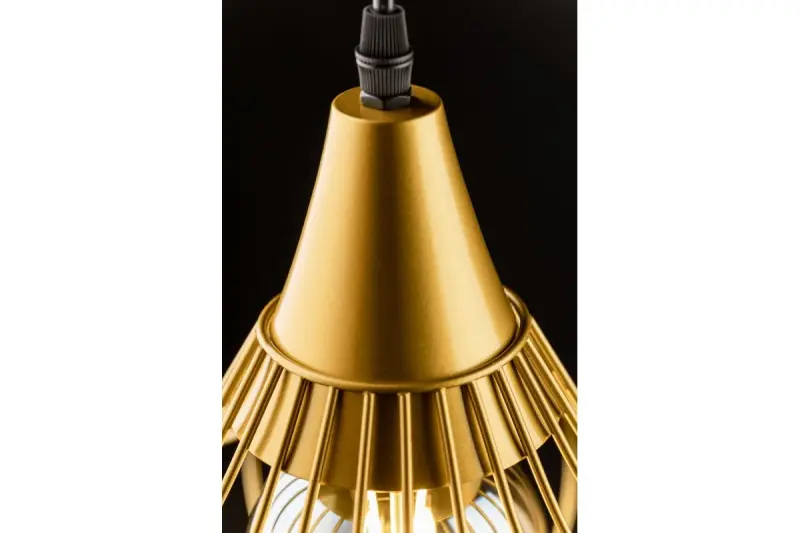 Decor Lotte lampada a sospensione vintage a forma di cono d'oro filiforme 2646.