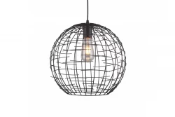 Decor Viela lampada a sospensione in metallo nero dorato a forma di sfera con diametro di 35 cm 6996