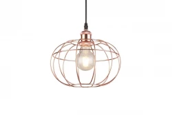 Lampada a sospensione a forma di sfera in rame Decor Viela, con forma filiforme, diametro di 27,5 cm, codice 7047.