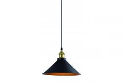 Lampada a sospensione Decor Mani in metallo nero e dorato, diametro 30 cm 4076.