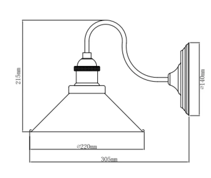 Decor Mani lampada da parete in metallo nero e dorato, diametro 22 cm 4052.