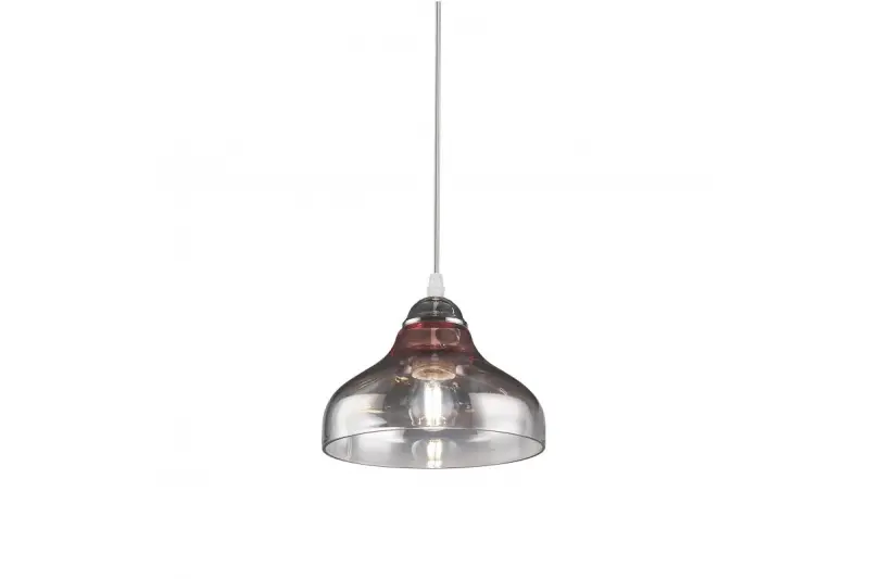 Decor Marite lampadario classico in vetro nero fumé, diametro 26 cm 7061.