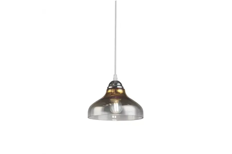 Decor Marite lampadario classico in vetro nero dorato, diametro 26 cm 7085