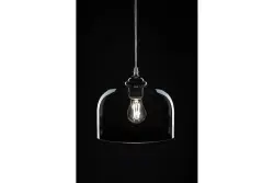 Decor Lati lampada a sospensione nera cilindrica in vetro con diametro di 23,5 cm 7122