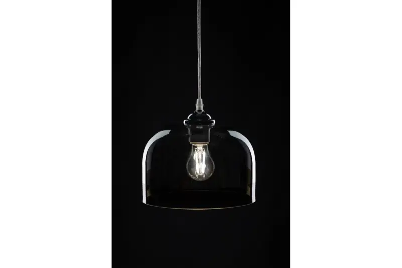 Decor Lati lampada a sospensione nera cilindrica in vetro con diametro di 23,5 cm 7122