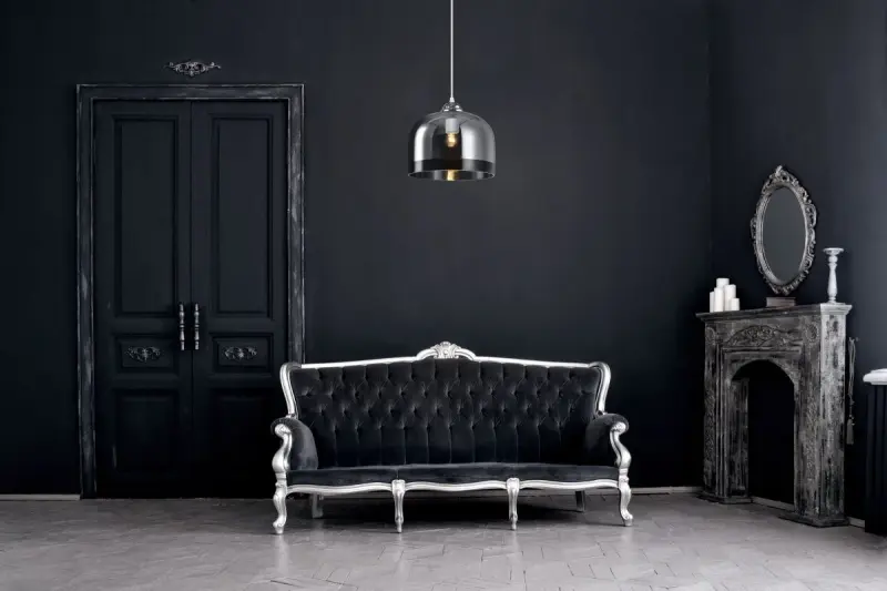 Decor Lati lampada a sospensione nera cilindrica in vetro con diametro di 23,5 cm 7122