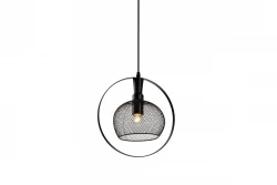 Lampada a sospensione Decor Xalis con paralume nero in filo metallico con bordo in metallo, diametro 19,5 cm 7214