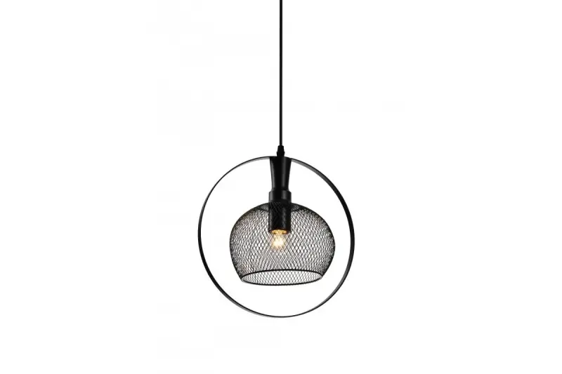 Lampada a sospensione Decor Xalis con paralume nero in filo metallico con bordo in metallo, diametro 19,5 cm 7214