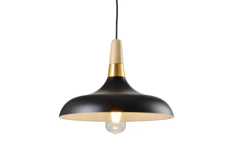 Decor Skandi moderna lampada a sospensione nera con diametro di 35 cm 7382