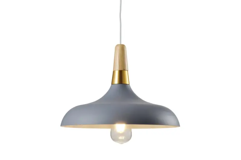 Decor Skandi moderna lampada a sospensione grigia di 35 cm di diametro 7368