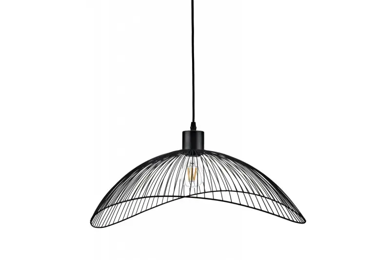 Decor Reto vintage lampadario a sospensione in filo nero diametro 40 cm 4137