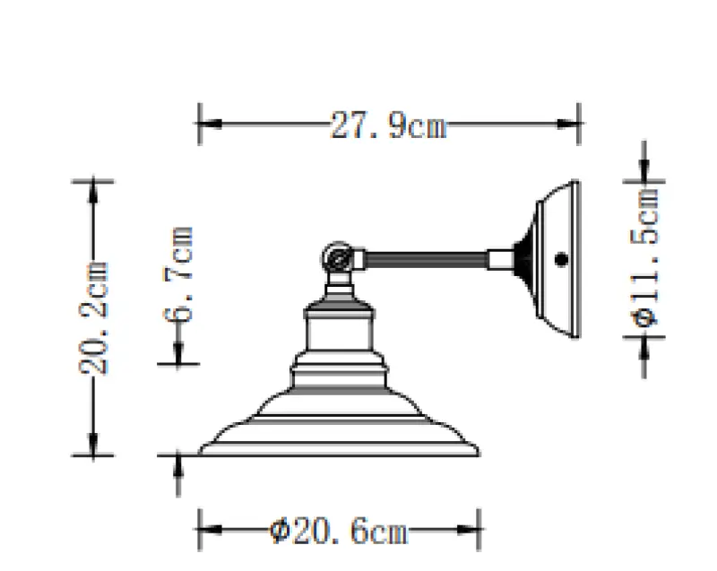 Decor Loret applique da parete regolabile, diametro 20 cm, colore bianco 7871.