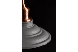 Lampada a sospensione grigia senza tempo Decor Loret, con diametro di 20,5 cm. 8854